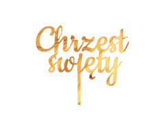 Plexiglas tort topper botez aur - 1 buc.