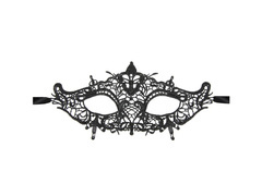 Mască de dantelă de carnaval negru - 1 buc.