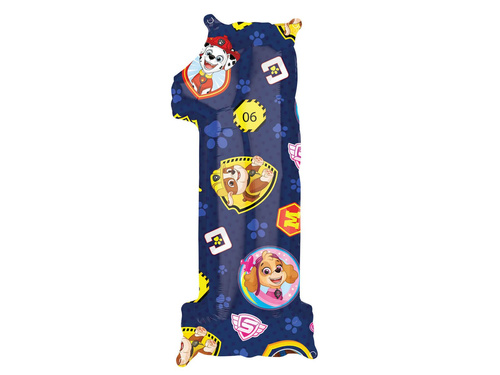 Balon din folie numărul 1 Psi Patrol - 27 cm x 66 cm - 1 buc.