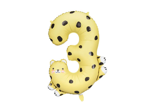 Balon din folie numărul 3 Cheetah - 75 cm - 1 buc.