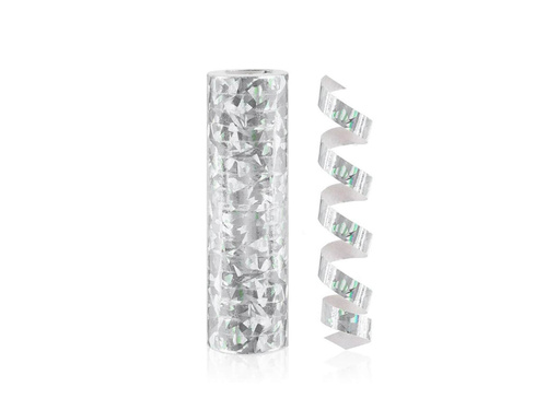 Serpentină holografică - argintiu - 18 buc.