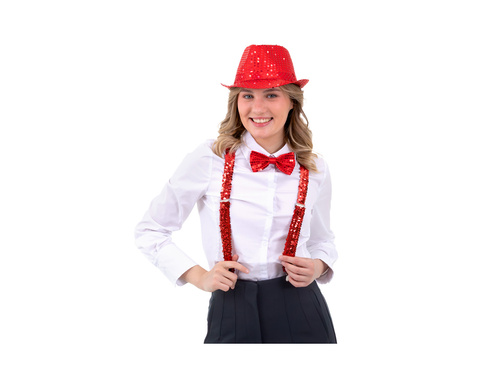 Bretele cu paiete - roșu - 1 buc.