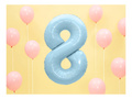 Balon din folie numărul 8 albastru - 86 cm - 1 buc.