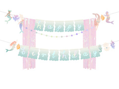 Banner sirenă La mulți ani - 130x100cm - 1 buc.