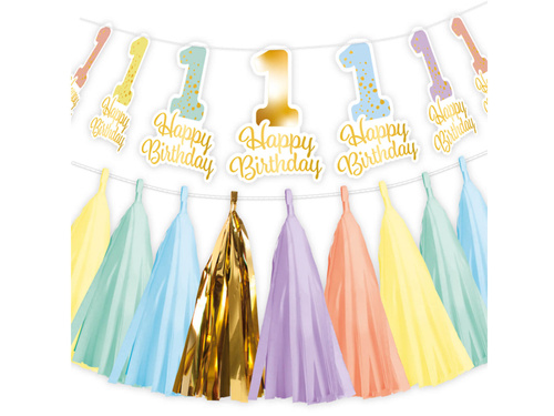 Bannere Happy Birthday cu ciucuri - 2 buc.