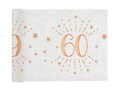 Suport de masă imprimat pentru decorarea celei de-a 60-a aniversări Sparkling pink gold - 30 cm x 5 m - 1 buc.