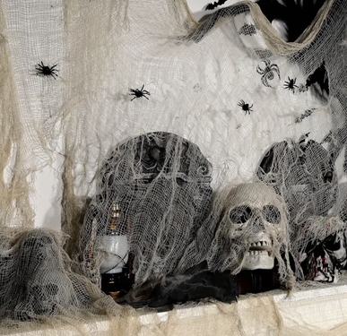Halloween cremă net - 76 x 300 cm - 1 buc.