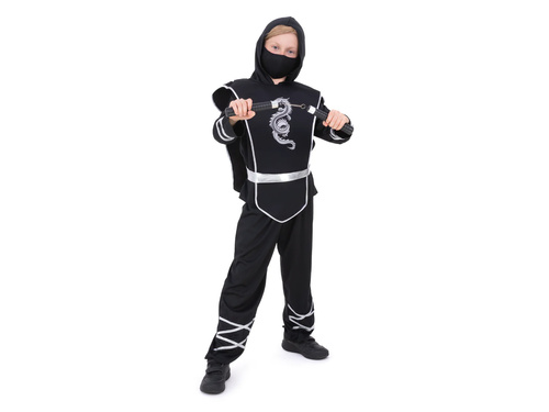 Costum războinic ninja negru - 1 buc.