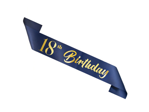 Eșarfă aniversare 18 ani albastru marin - 1 buc.
