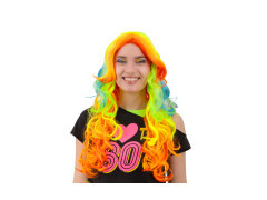 Peruca colorată cu păr creț - 1 buc.