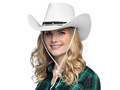 Pălărie albă de cowboy - 1 buc.