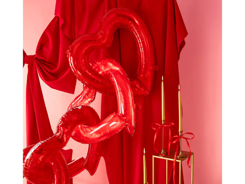 Balon din folie inimă cadru foto roșu - 69 x 70 cm