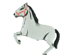 Balon cu cal din folie albă - 105 x 74 cm - 1 buc.