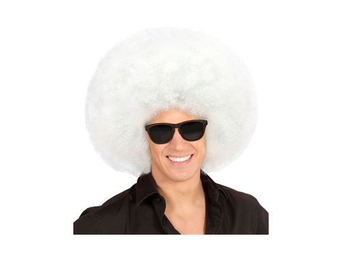 Peruca afro albă de calitate mare