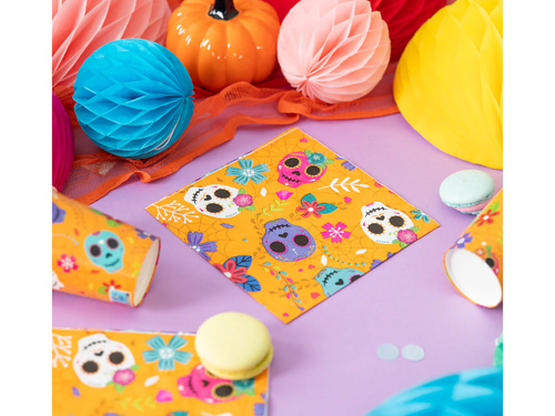 Șervețele de Halloween Mexican Skull - 33 cm - 10 buc.