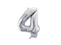 Balon din folie numărul 4 argintiu - 72 cm - 1 buc.