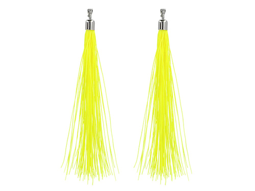 Cercei clip-on cu ciucuri galben neon - 1 pereche.