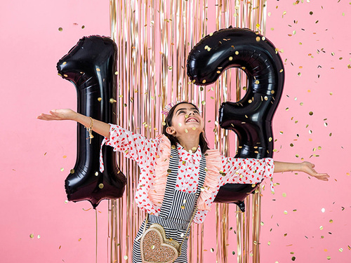 Balon din folie numărul 1 negru - 86 cm - 1 buc.