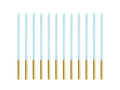 Lumânări de aniversare albastre și aurii - 14 cm - 12 buc.