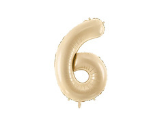 Balon din folie numărul 6 bej - 72 cm - 1 buc.