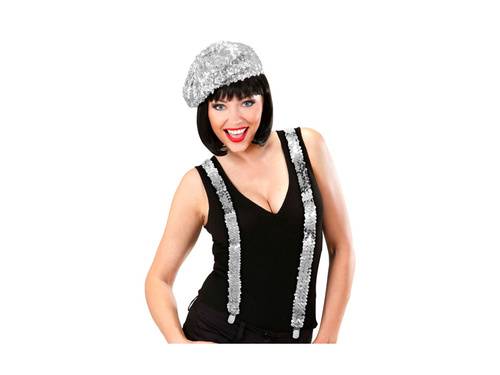 Bretele din paiete argintii