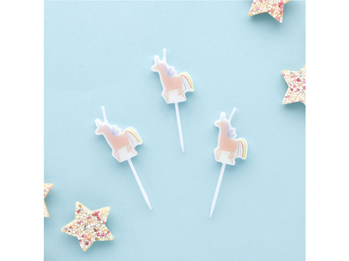 Lumânări picnic unicorn - 5 buc.