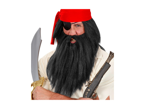 Peruca neagră de pirat cu barbă