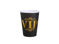 Cupe de aniversare VIP negre - 250 ml - 10 buc.