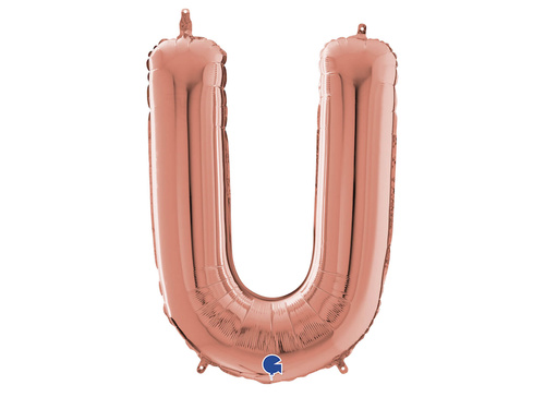 Balon din folie litera U roz auriu - 66 cm - 1 buc.