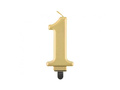 Lumânare cu număr auriu metalic - 1 - una