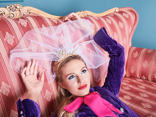 Bentiță de mireasă cu voal - 1 buc.