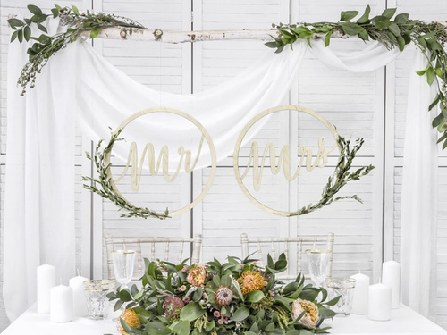 Pandantive din lemn Mr Mrs - 38 cm - 2 buc.