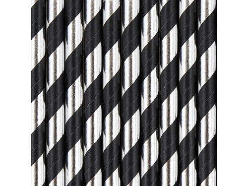 Paie de hârtie cu dungi - 19,5 cm - 10 buc.