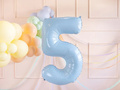 Balon folie albastru cu numărul 5 - 72 cm - 1 buc.