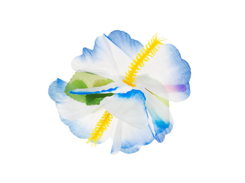 Pin Hawaiian floare mare alb și albastru - 1 buc.