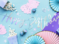Banner iridescent cu inscripția Happy Birthday - 62 cm - 1 buc.