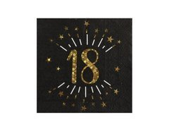 Șervețele strălucitoare pentru a 18-a aniversare - 33 cm - 10 buc.