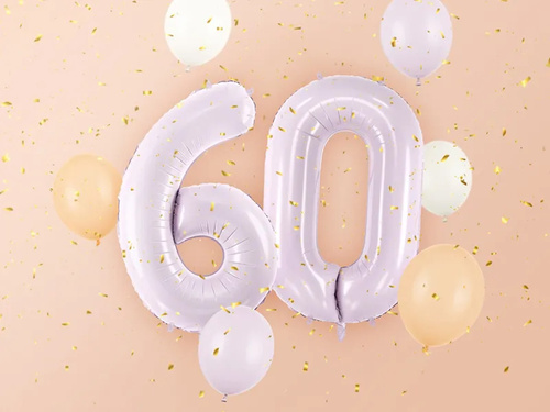 Balon din folie violet numărul 0 - 72 cm - 1 buc.