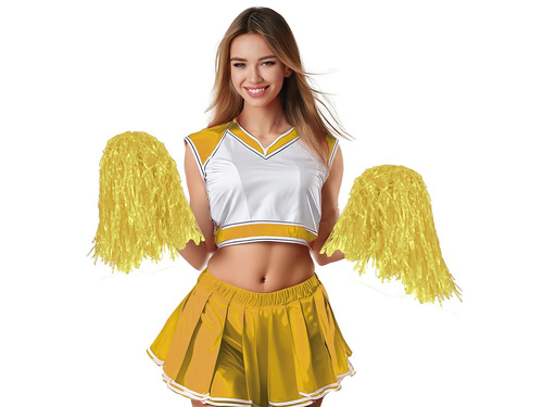 Pompoane galbene pentru majorete - 2 buc.