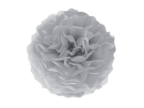 Decorațiuni florale suspendate pom pom - gri - 35 cm - 1 buc.