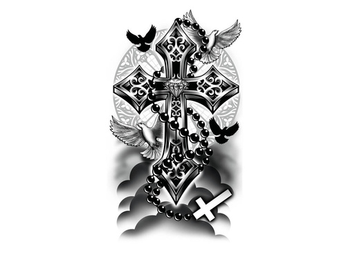 Tatuaj cruce pe antebraț - 1 buc.