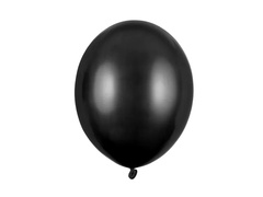 Baloane din latex negru metalizat - 30 cm - 10 buc.
