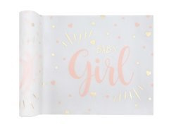 Baby Girl decor de masă nețesut - 28 cm x 3 m - 1 buc.