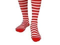 Șosete lungi cu dungi roșii - 1 pereche