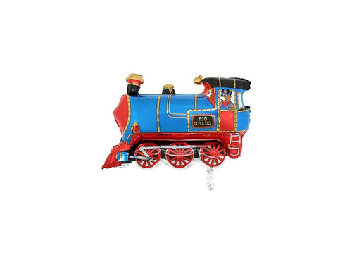 Balon din folie Train albastru - 76 x 61 cm - 1 buc.