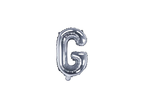 Balon din folie litera "G" argintiu - 35 cm