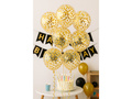 Baloane transparente cu confetti aurii - 30 cm - 5 buc.