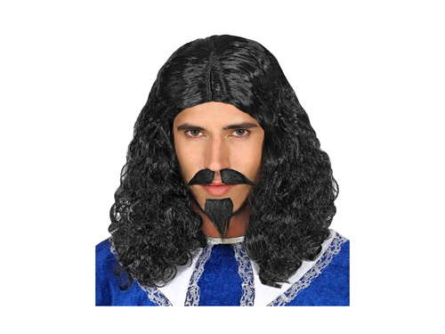Peruca de muschetar cu mustață și cioc