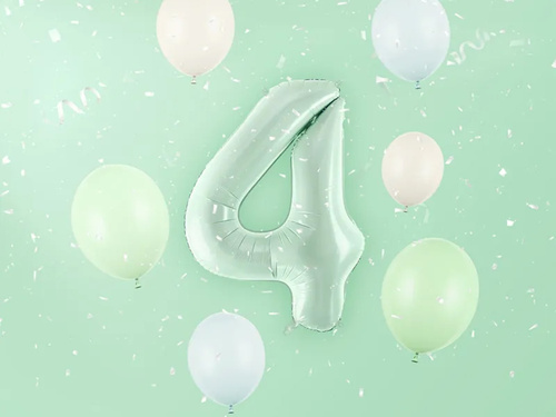Balon folie verde numărul 4 - 72 cm - 1 buc.