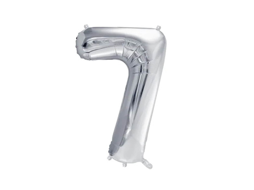 Balon din folie numărul 7 argintiu - 72 cm - 1 buc.